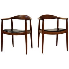 Pair of Hans Wegner Round Chairs