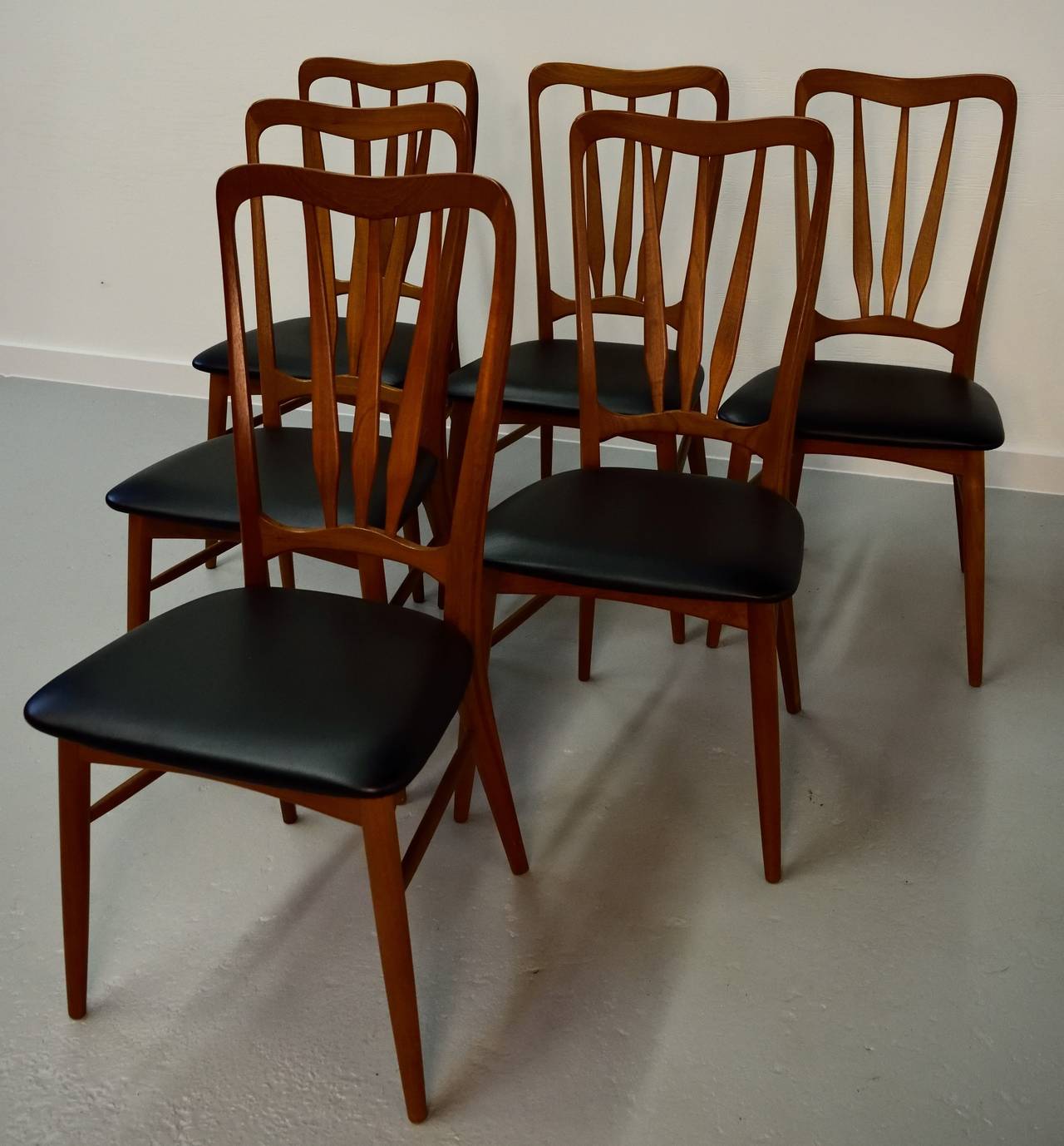 Danish Set of Six Koefoeds Hornslet Teak Dining Chairs