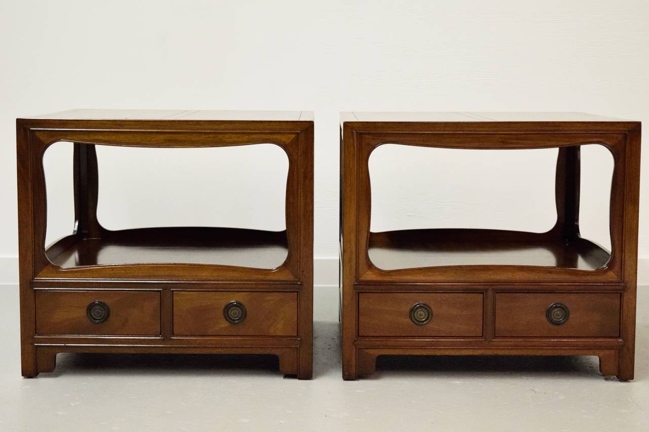 Mid-Century Modern Pair of Baker End Tables or Nightstands