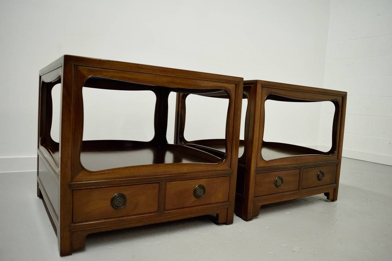 Pair of Baker End Tables or Nightstands In Good Condition In Middlesex, NJ