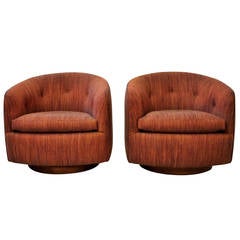 Pair of Milo Baughman Swivel Chairs