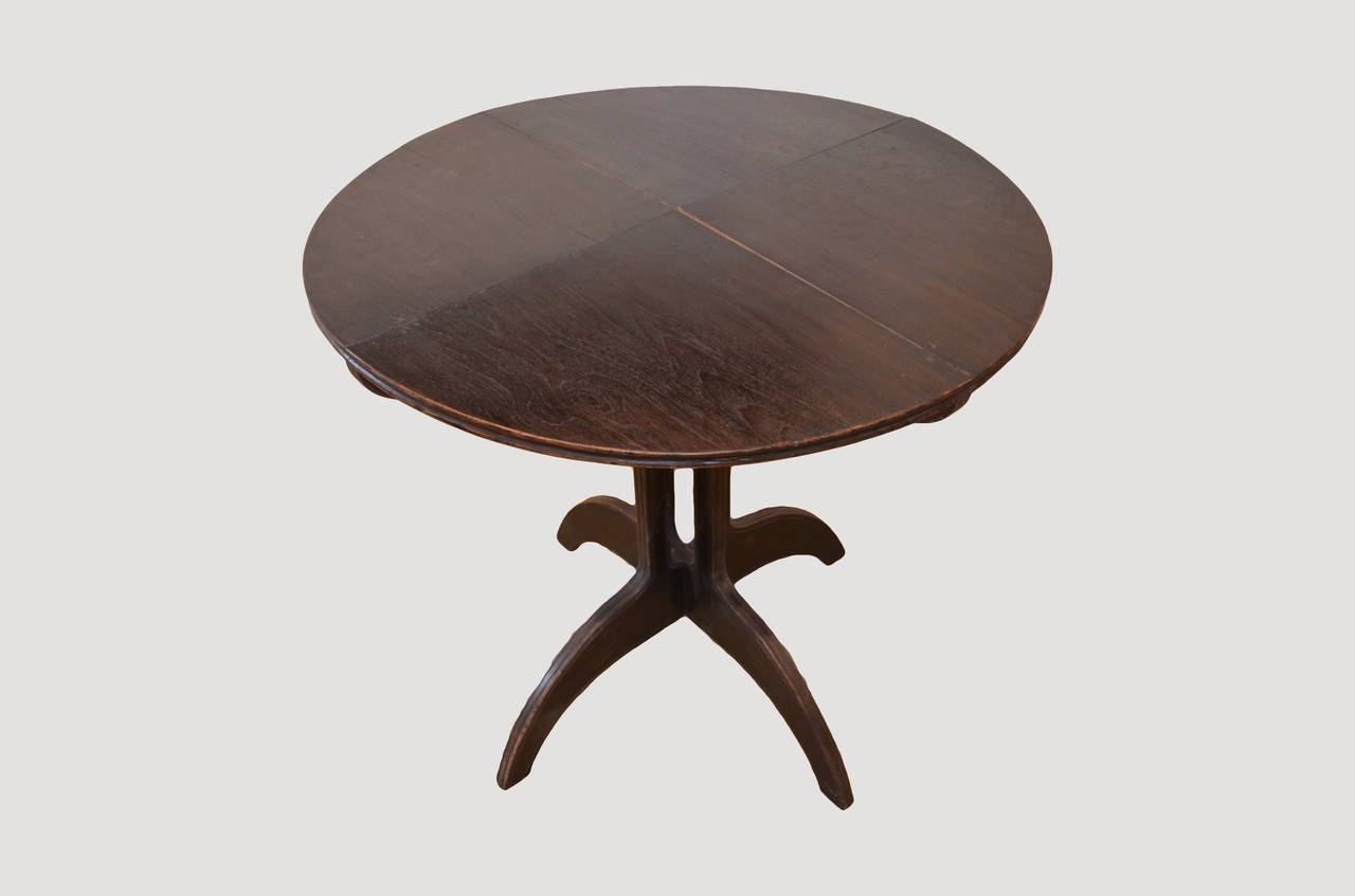Antique art deco teak wood side table.