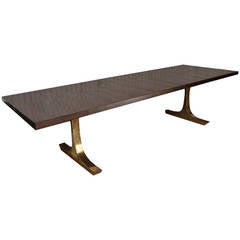 French Polished Dining Table With Bronze Legs 1