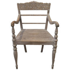 Raffles Teak Wood with Shell Inlay Chair 12