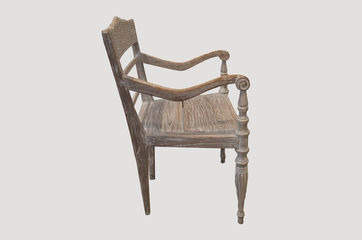 Andrianna Shamaris Raffles Teak Wood with Shell Inlay Chair