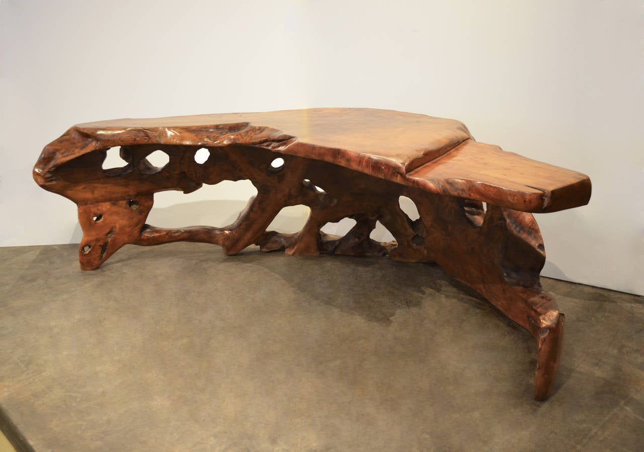 Indonesian Organic Teak Wood Table or Sculptural Bench