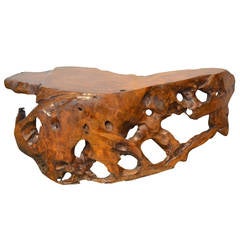 Antique Organic Teak Wood Table or Sculptural Bench