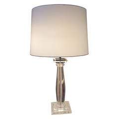 Karl Springer Column Lucite Table Lamp