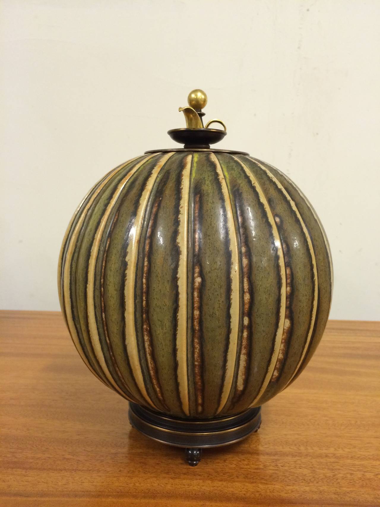 Arno Malinowski for Royal Copenhagen Stoneware Lidded Jar 1