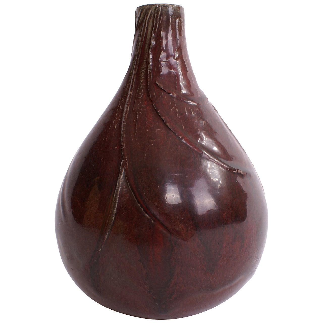 Axel Salto Stoneware Vase in Oxblood Glaze for Royal Copenhagen For Sale