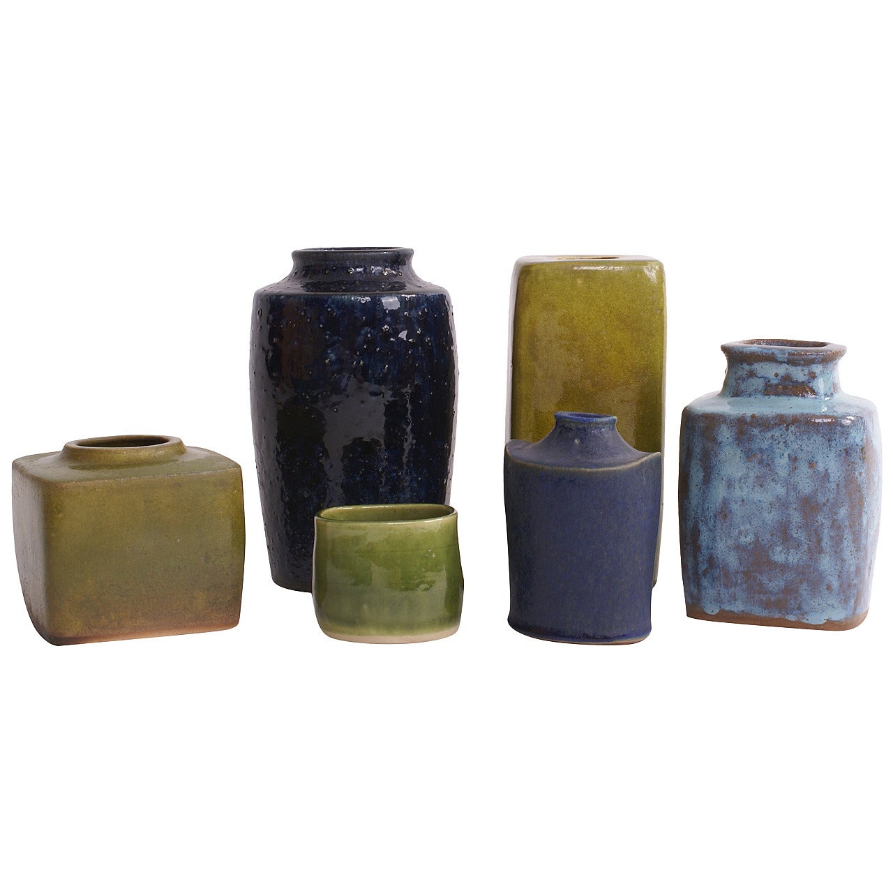 Christian Poulsen Collection of Six Unique Studio Vases
