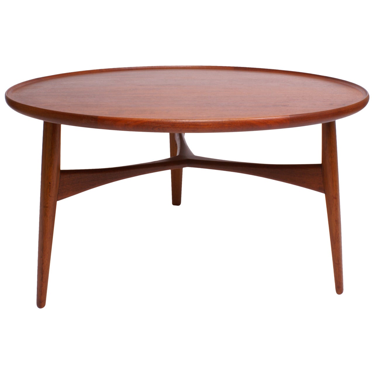 Ejnar Larsen & Aksel Bender Madsen Circular Coffee Table For Sale