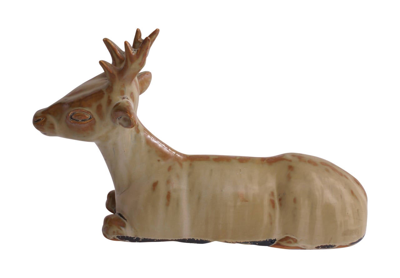 Axel Salto, deer sculplture for Royal Copenhagen. Marked 