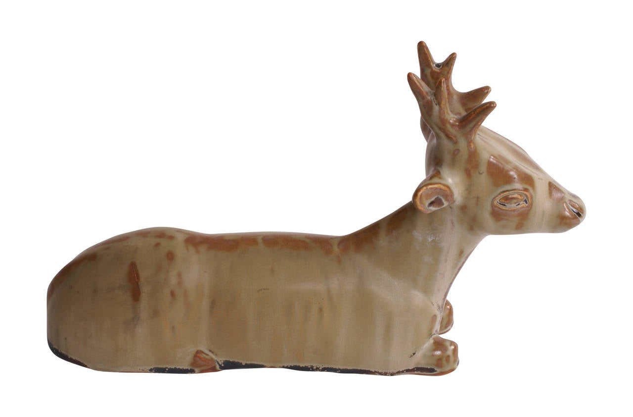 Scandinavian Modern Axel Salto Deer Sculpture for Royal Copenhagem For Sale