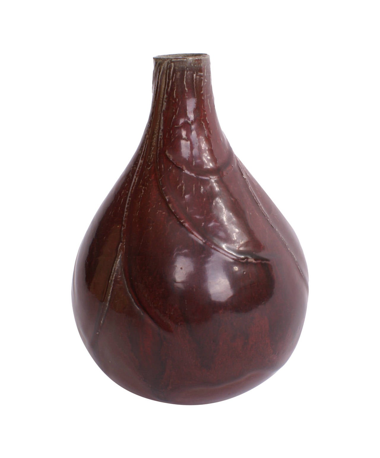 Axel Salto Stoneware Vase in Oxblood Glaze for Royal Copenhagen For Sale 1