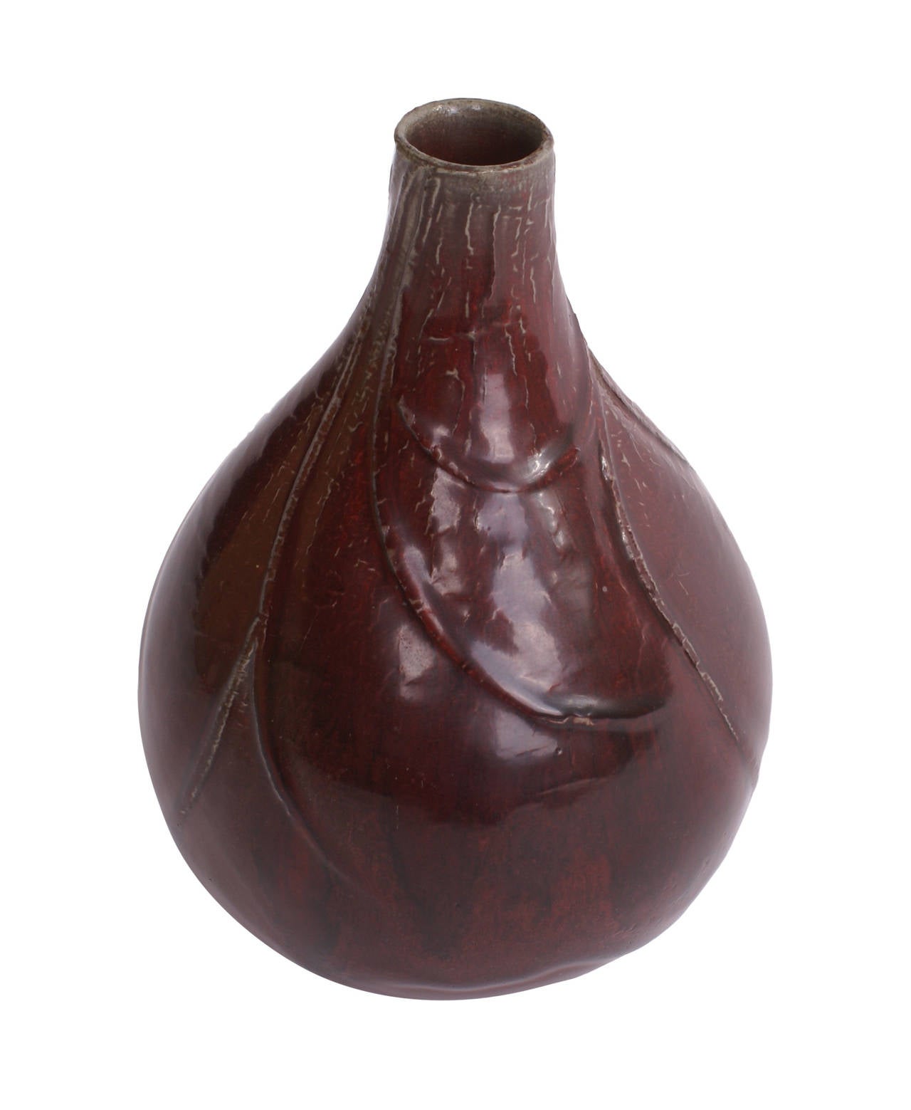 Axel Salto Stoneware Vase in Oxblood Glaze for Royal Copenhagen For Sale 2