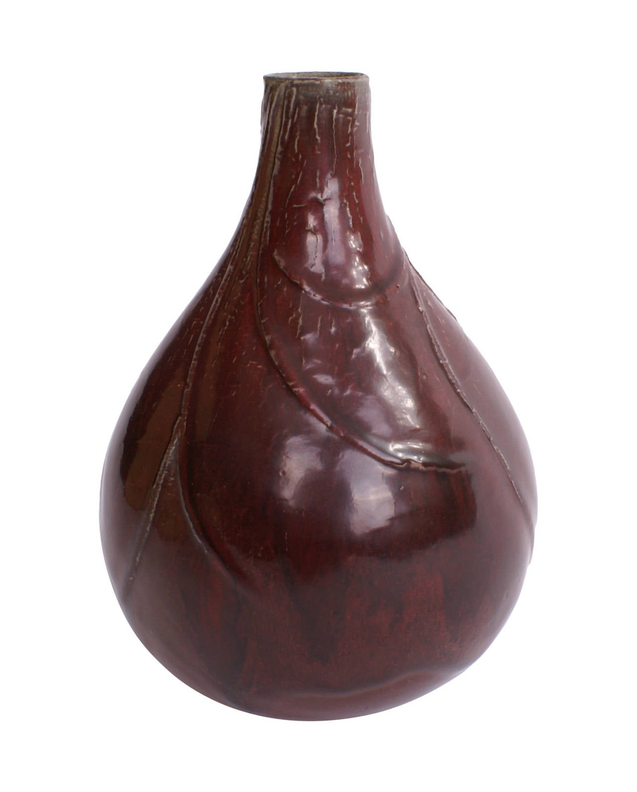 Axel Salto Stoneware Vase in Oxblood Glaze for Royal Copenhagen For Sale 3