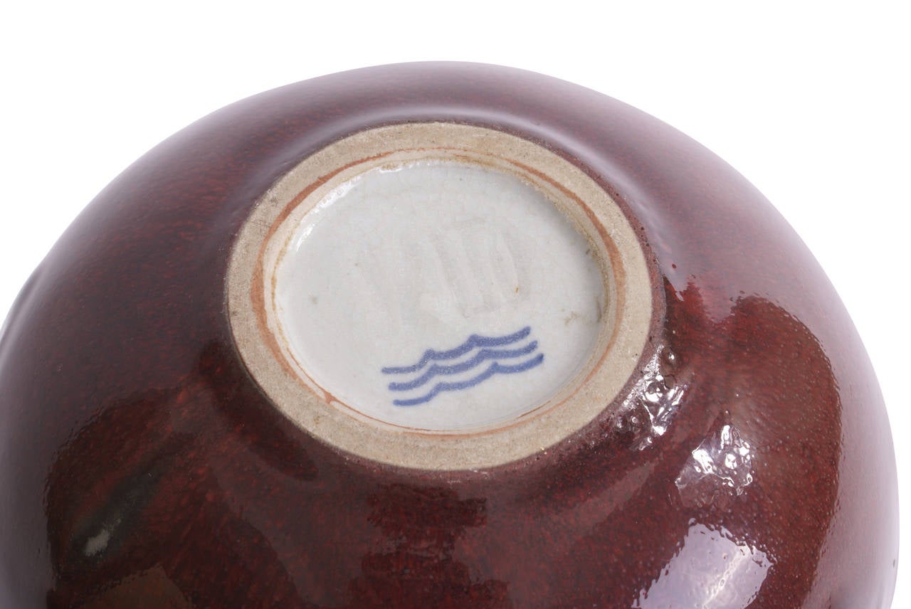 Axel Salto Stoneware Vase in Oxblood Glaze for Royal Copenhagen For Sale 5