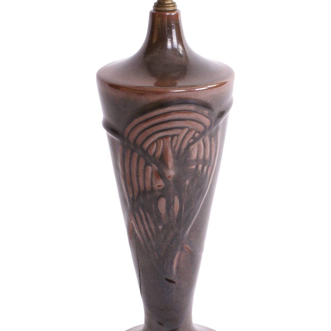 A stoneware table lamp, modelled with 