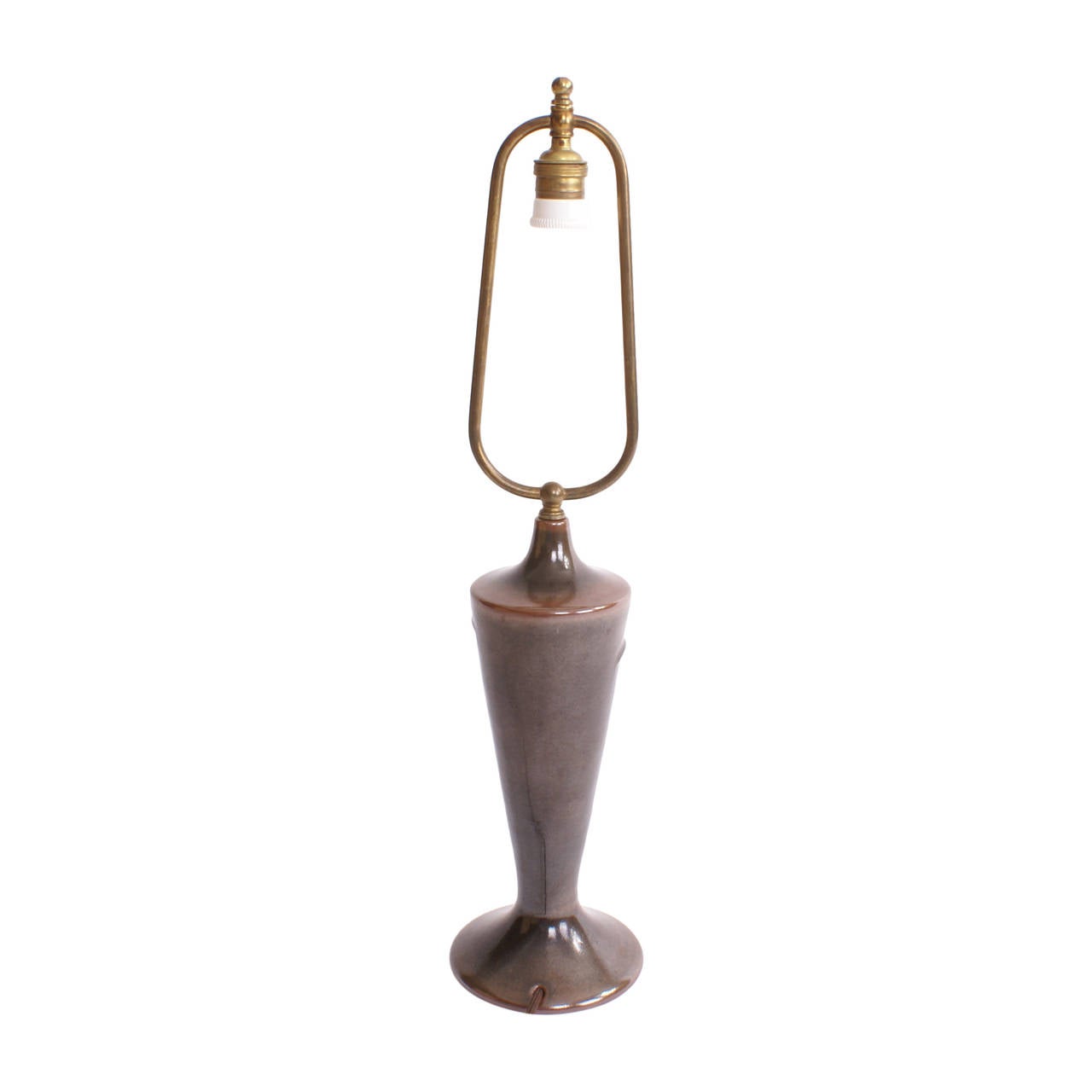 Brass Axel Salto Stoneware Table Lamp for Royal Copenhagen For Sale