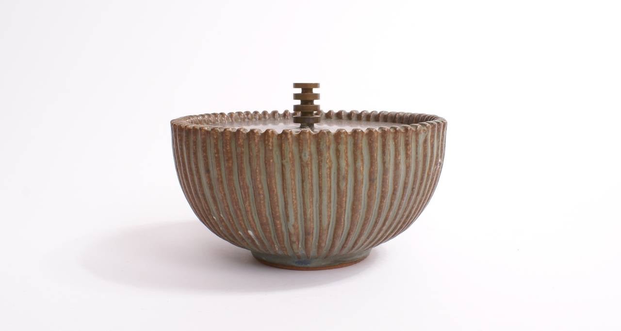 Scandinavian Modern Arne Bang Stoneware Lidded Jar