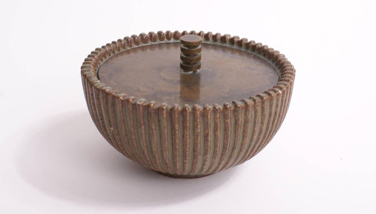 Mid-20th Century Arne Bang Stoneware Lidded Jar