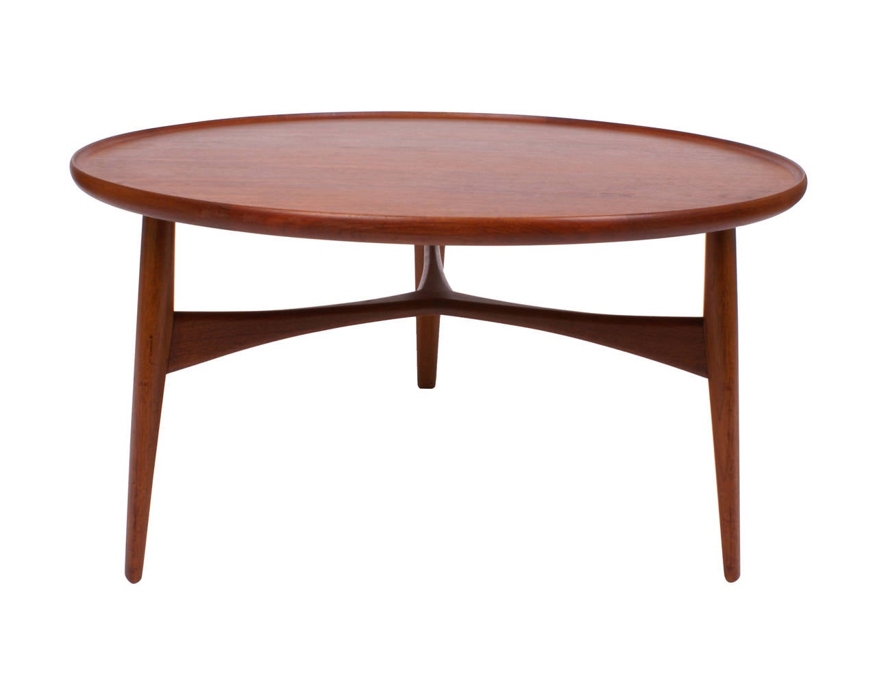 Mid-20th Century Ejnar Larsen & Aksel Bender Madsen Circular Coffee Table For Sale