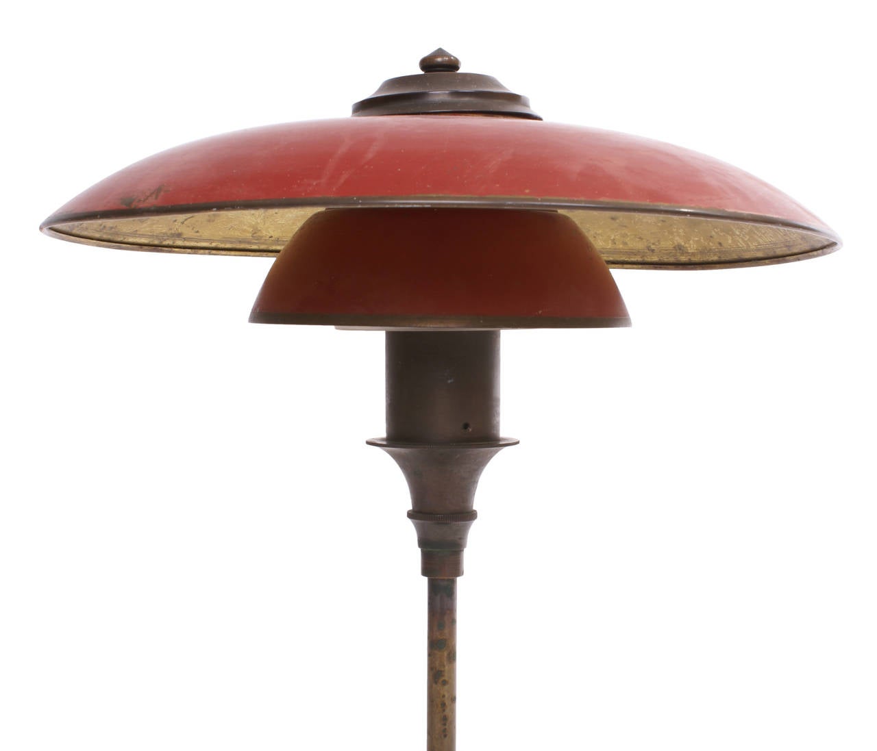 Lyfa 1920s Desk Lamp with Red Bronze Shades In Good Condition In Copenhagen, DK