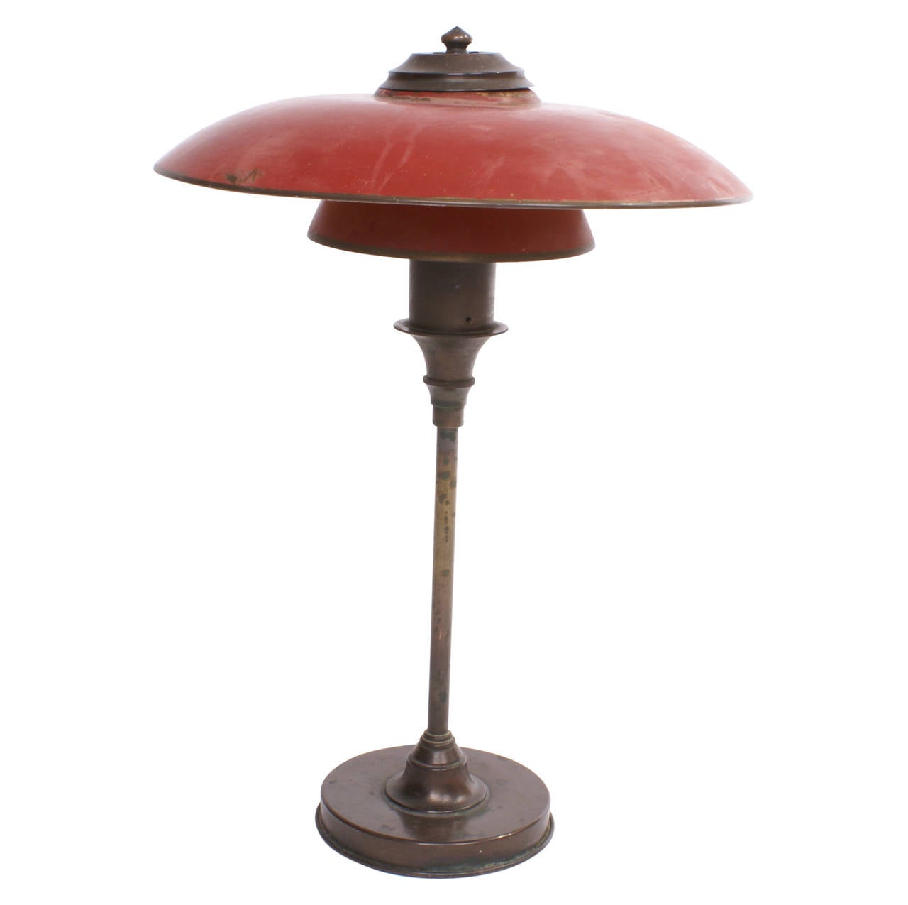 Early 20th Century Lyfa 1920s Desk Lamp with Red Bronze Shades