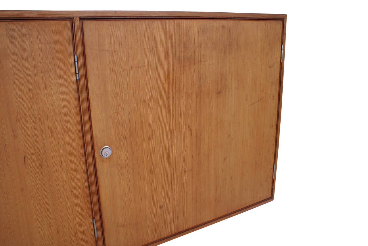 Poul Kjaerholm Wall-Hanging Cabinet in Oregon Pine for EKC For Sale 1