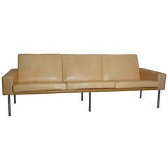 Hans Wegner Three-Seater Sofa in Natural Leather