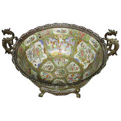 Chinese Cantonese Bowl In French Bronze Mounts
