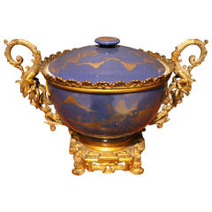 Chinese Powder Blue Tureen in Ormolu Mount