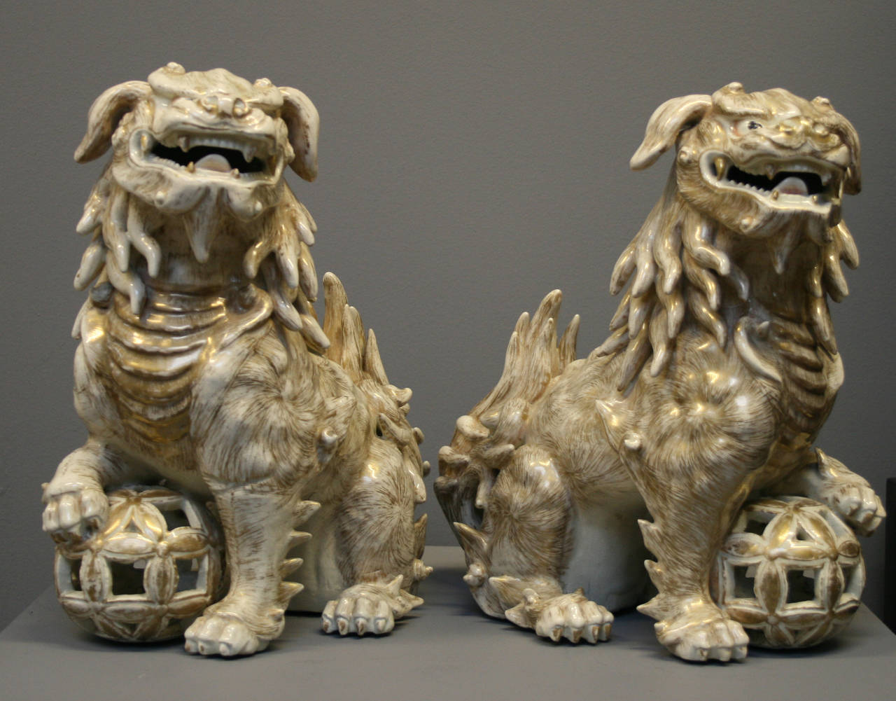 A pair of Japanese Satsuma Lion (Komainu or Shishi) dogs For Sale at 1stDibs japanese shishi