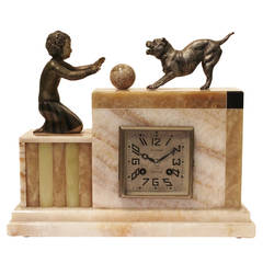 Art Deco Mantel Clock by A.Hebert, Cherbourg, France. Circa 1930.