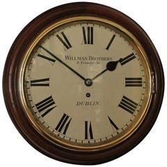 Antique Walnut Cased Dial Wall Clock, circa 1900