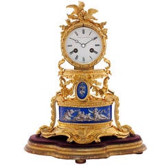 Porcelain Panelled and Ormolu Clock by Aubert & Klaftenberger, circa 1870