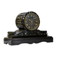 Small, Drumhead Marble Mantel Clock, circa 1880