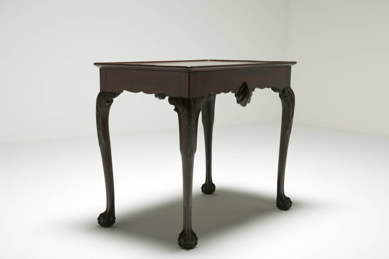Irish Chippendale Style George III Mahogany Silver Table 2