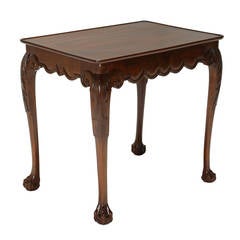 19th Century Mahogany Chippendale Style Georgian Silver Table
