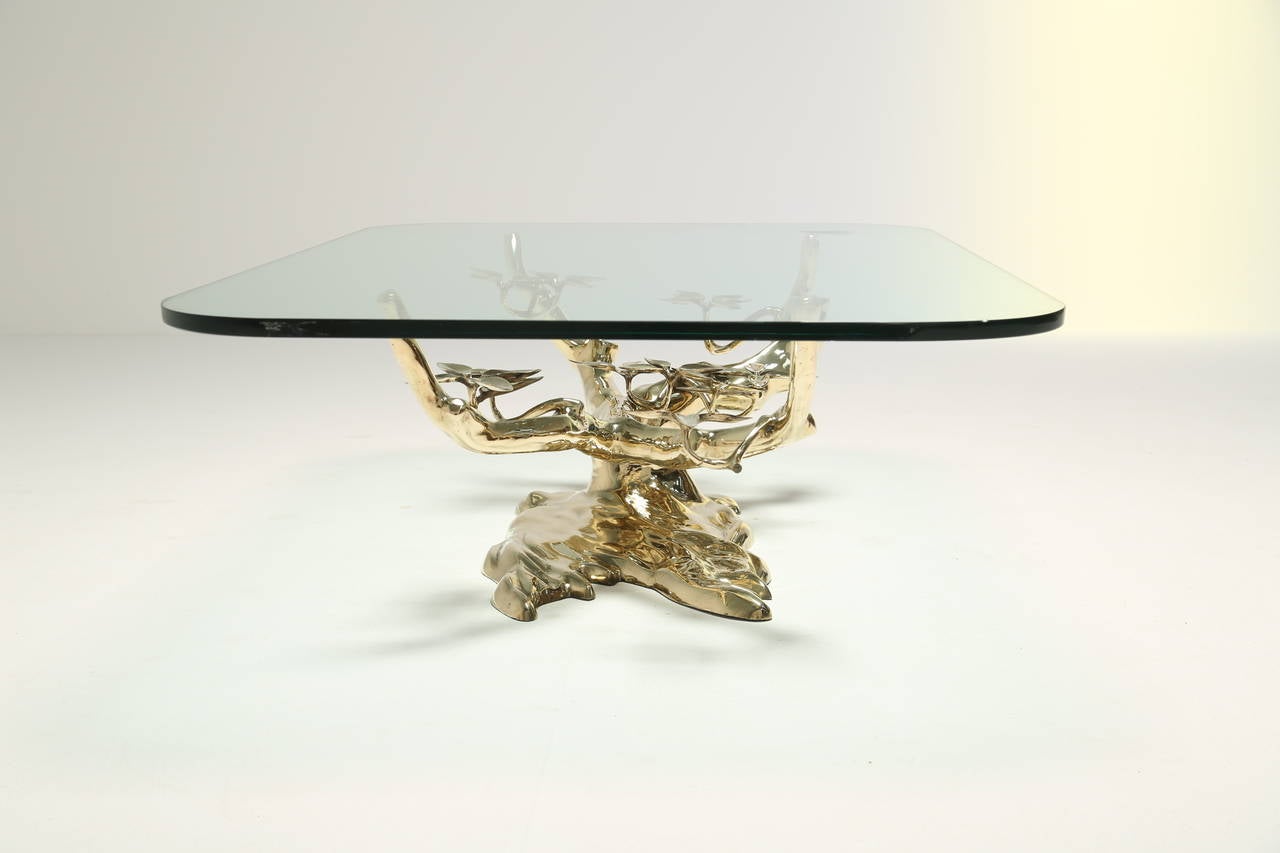 Willy Daro Style Brass Bonsai Coffee Table In Excellent Condition For Sale In Oberstown, Lusk, IE