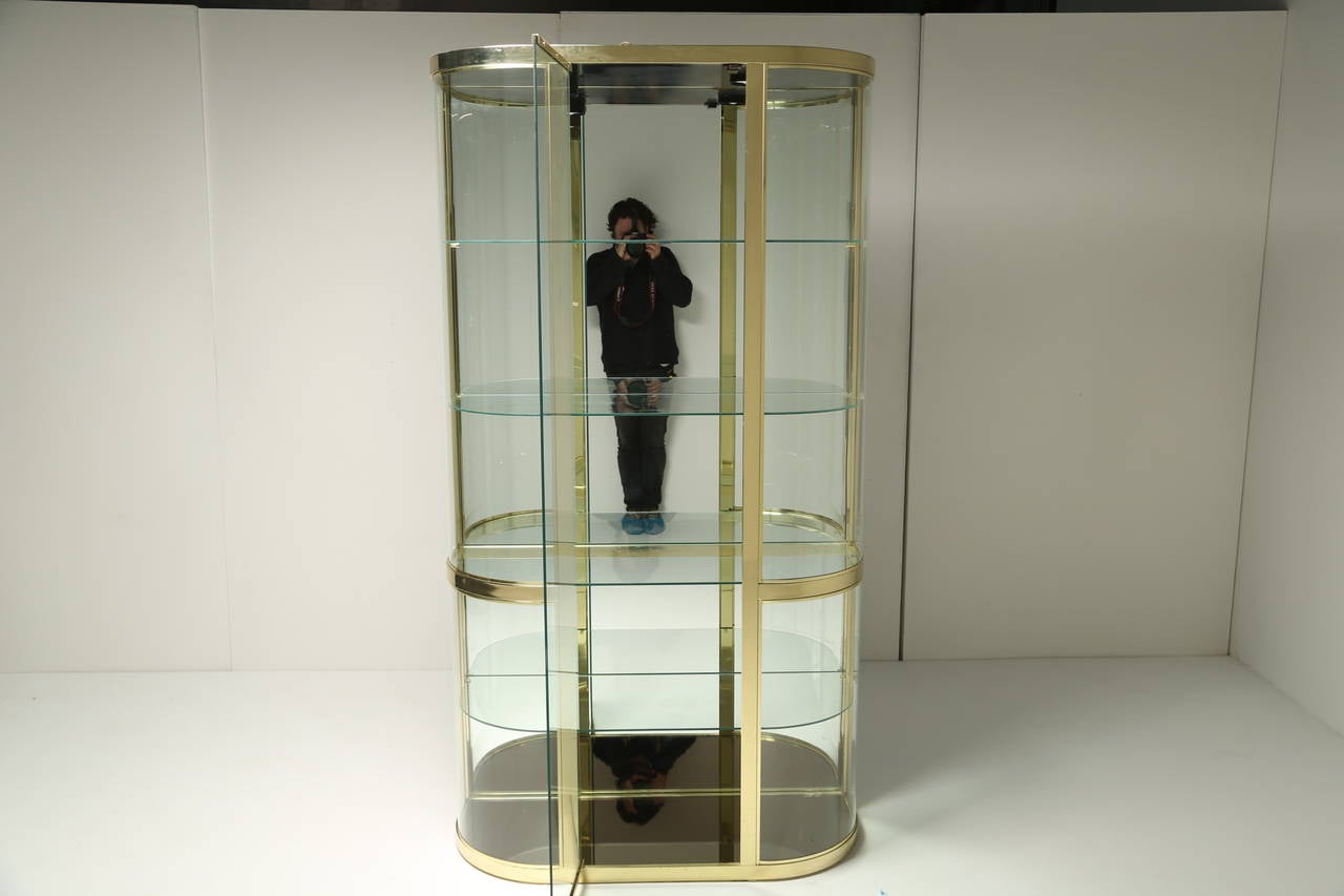curved glass cabinet