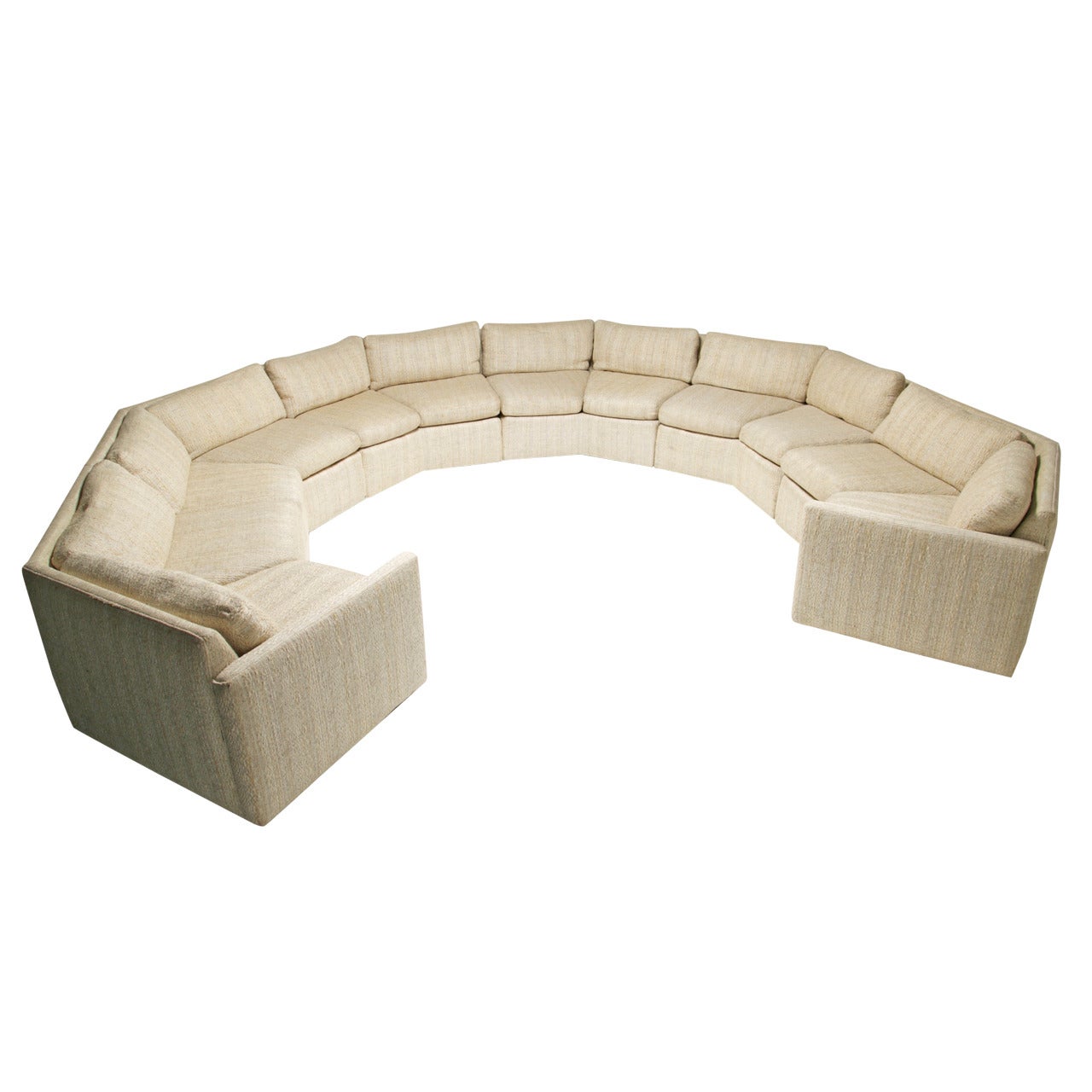 Mid-century Hexagonal Sectional Sofa in the Style of Milo Baughman