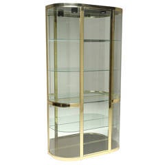 Curved Glass and Brass DIA Vitrine Display Cabinet