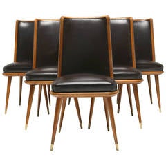 A Set of Six Art Deco Style Dining Chairs