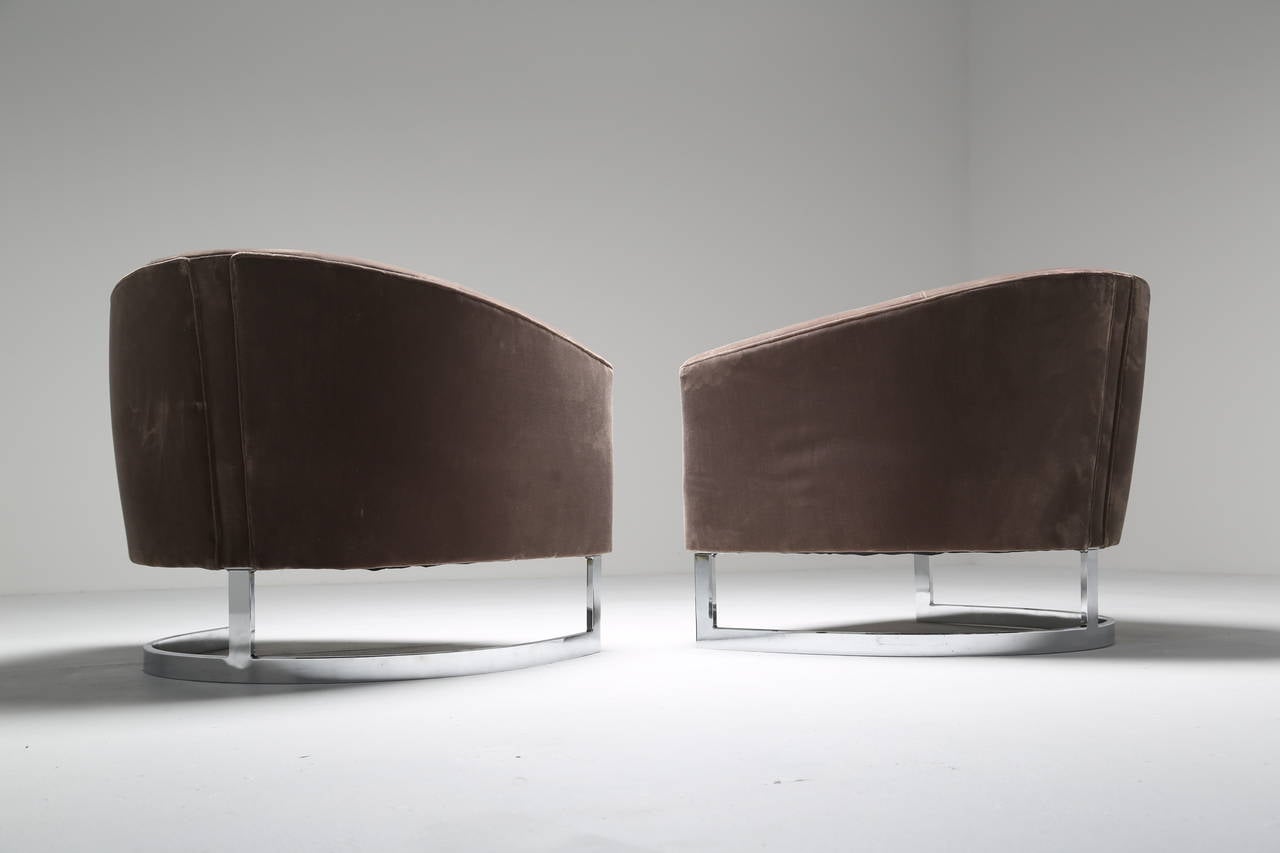 American Milo Baughman Style Tub Chairs
