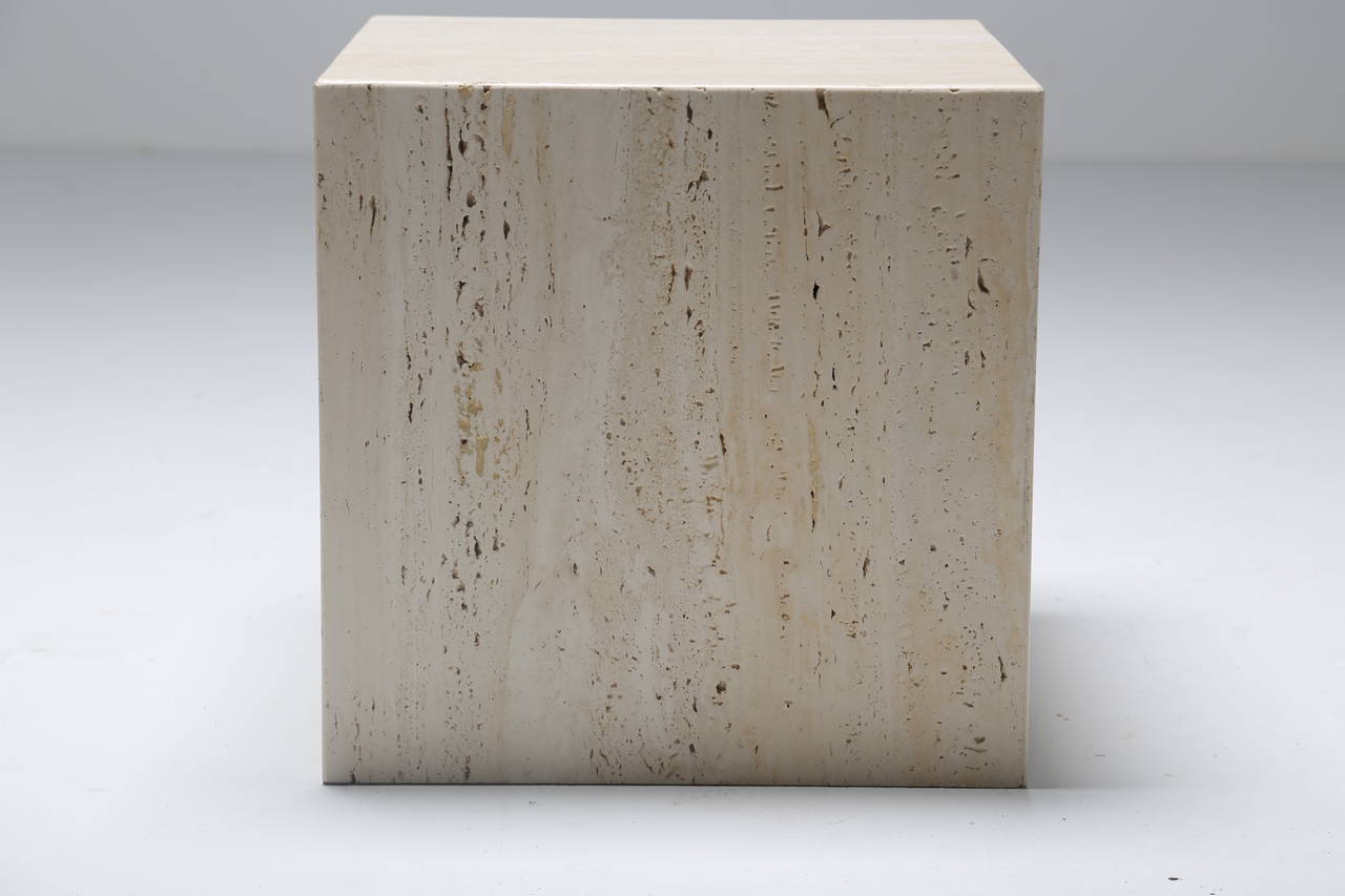 A Travertine Cube Side Table. at 1stDibs travertine side tables