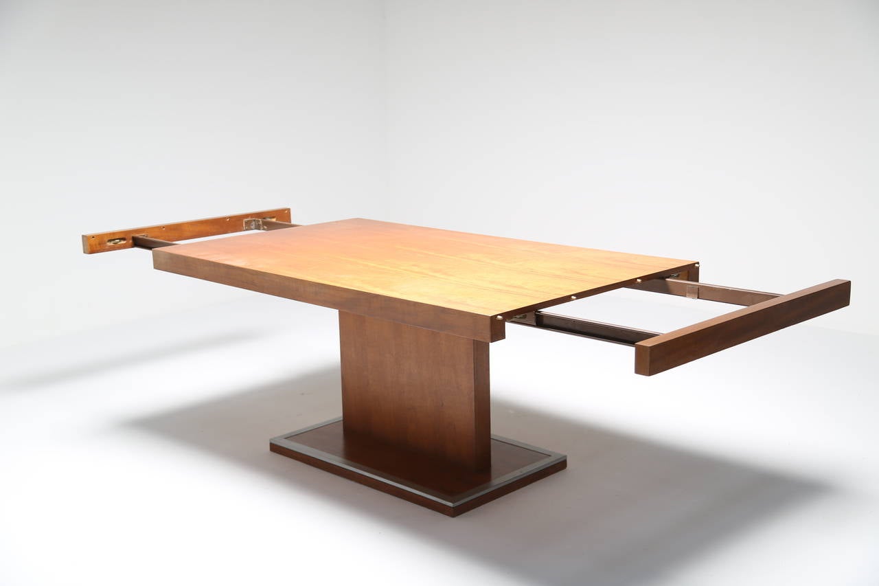 Walnut Beautiful Milo Baughman Style Dining Table by Founders