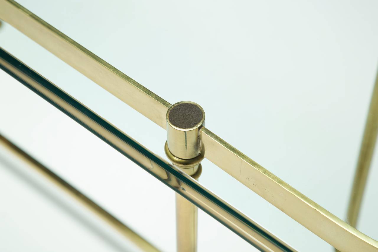 A Brass Labarge Hollywood Regency Console Table with Hoof Feet 3