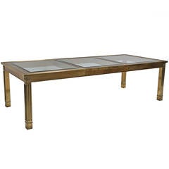 A Brass Mastercraft Extending Dining Table.